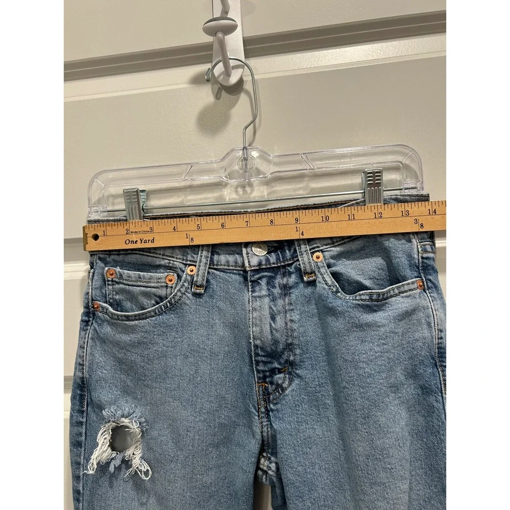 Levi's 511 Slim Fit Jeans Mens 29x32 Light Blue Distressed Ripped Denim